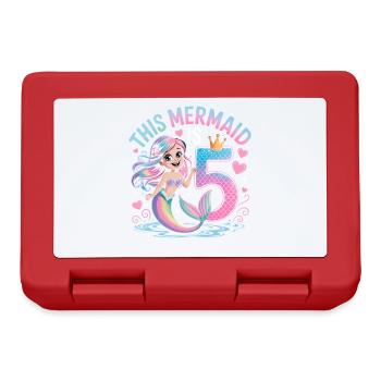 5e anniversaire de la Sirène 5 ans - Boîte à goûter - rouge - Devant