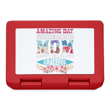 Amazing Loving Strong Mom – Floral Mother’s Day - Lunchbox - red - Front