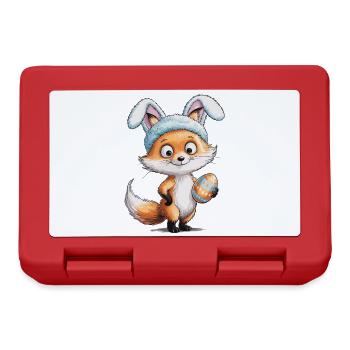 Ostern Shirt Fuchs mit Osterhase Ohren - Brotdose - Rot - Vorne