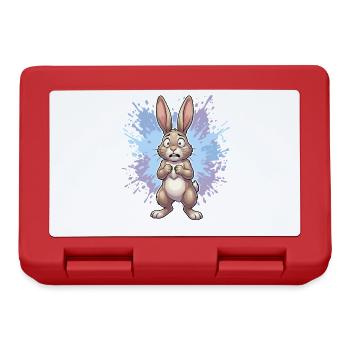 Distraught rabbit with paint splash - Lunchbox - red - Front