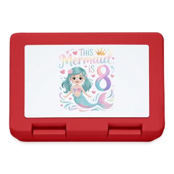 Mermaid 8th Birthday 8 Years - Lunchbox - red - Front