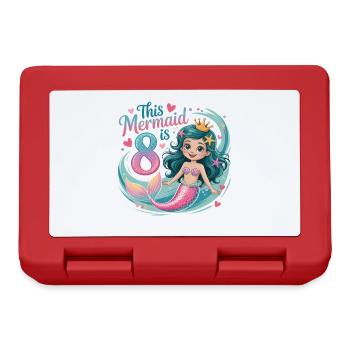 Mermaid 8th Birthday 8 Years - Lunchbox - red - Front