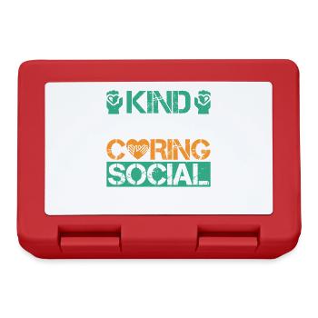 Quota de travailleur social Gentil Aimant Attentionné Travail Social - Boîte à goûter - rouge - Devant