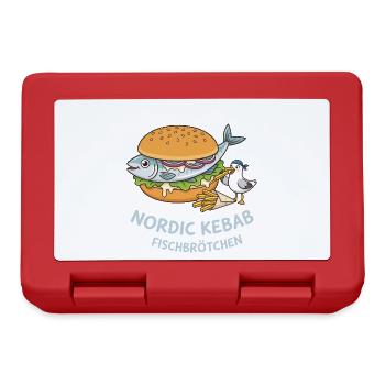 Lustiges Fischbrötchen Küstenhumor Nordsee Ostsee - Brotdose - Rot - Vorne