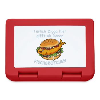 Freches Fischbrötchen Nordsee Humor - Brotdose - Rot - Vorne