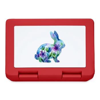 Hase Aquarell Ostern Bunt - Brotdose - Rot - Vorne