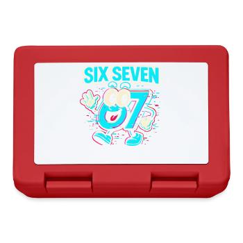 Six Seven 67 Meme Glitch Mascot Italian Brainrot - Brotdose - Rot - Vorne