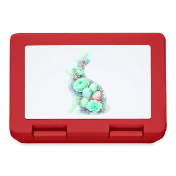 Hase Ostern Aquarell - Brotdose - Rot - Vorne