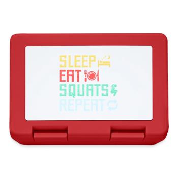 Fitness Fanatics Sleep Eat Squats Repeat - Brotdose - Rot - Vorne