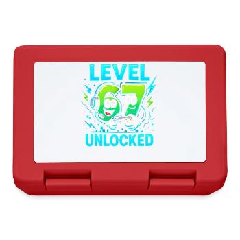 Level 67 Unlocked Six Seven Italian Brainrot Gamer - Lunchbox - red - Front
