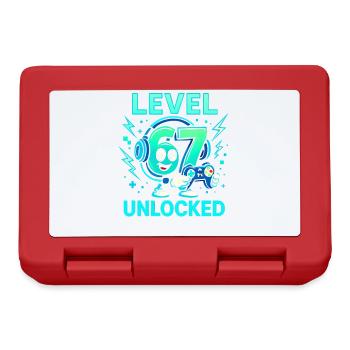 Level 67 Unlocked Six Seven Italian Brainrot Gamer - Lunchbox - red - Front