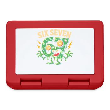 Six Seven 67 Humour d’horreur zombie Cerveau italien - Boîte à goûter - rouge - Devant