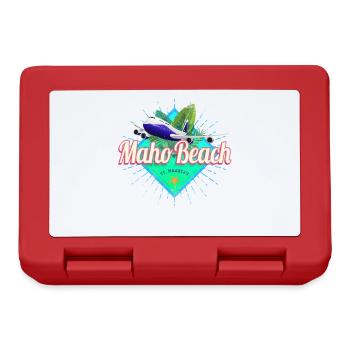 St. Maarten Airplane Caribbean Vintage Souvenir - Lunchbox - red - Front