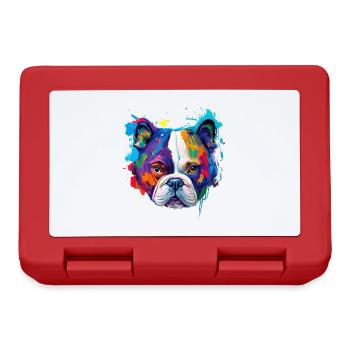 Caniche coloré amour Pop Art Amour des chiens - Boîte à goûter - rouge - Devant