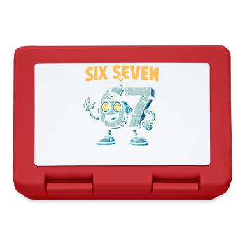 Six Seven 67 Robot Robot Brainrot italien Humour - Boîte à goûter - rouge - Devant