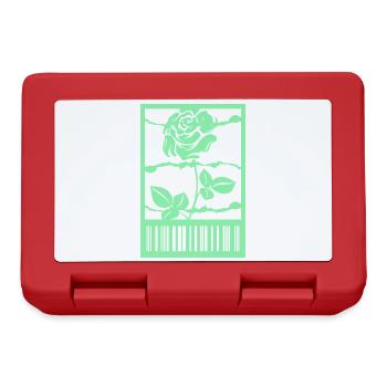 Gothic Rose Barbed Wire Barcode Urban Style - Lunchbox - red - Front