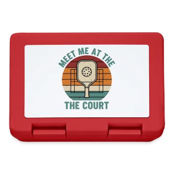Pickleball-lustiger Spieler Triff mich am Court - Brotdose - Rot - Vorne