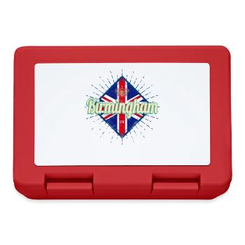 Birmingham Stadt UK Retro United Kingdom Souvenir - Brotdose - Rot - Vorne
