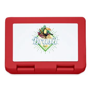Brasilien Tukan Retro Samba Karneval Souvenir - Brotdose - Rot - Vorne