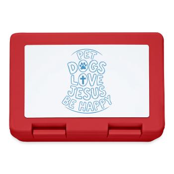 Pet Dogs Love Jesus Be Happy - Lunchbox - red - Front