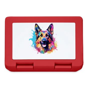 Colorful Dog Splash Art German Shepherd - Lunchbox - red - Front