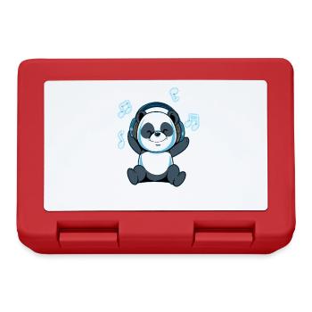 Music Panda with Headphones: Cute Music Motif - Lunchbox - red - Front