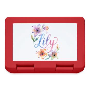 Lily Watercolor Flowers - Lunchbox - red - Front