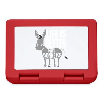 Life Is Better With Donkeys - Lunchbox - red - Front