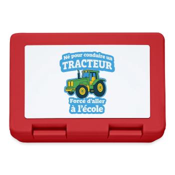 Né Pour Conduire Un Tracteur Humour Enfant - Boîte à goûter - rouge - Devant