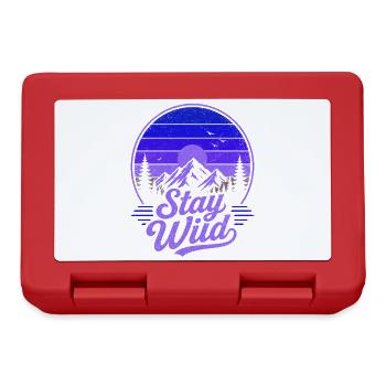Stay Wild Retro Berge Vintage Sonnenuntergang - Brotdose - Rot - Vorne