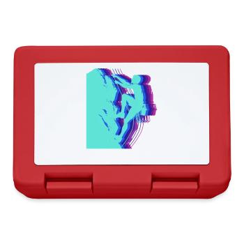 Glitch Art Climber Silhouette Modern - Lunchbox - red - Front