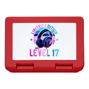 17. Geburtstag Junge Mädchen Gamer Level 17 Jahre - Brotdose - Rot - Vorne