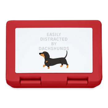 Easily Distracted by Dachshunds - Lunchbox - red - Front
