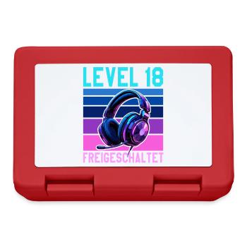 18. Geburtstag Junge Mädchen Gamer Level 18 - Brotdose - Rot - Vorne