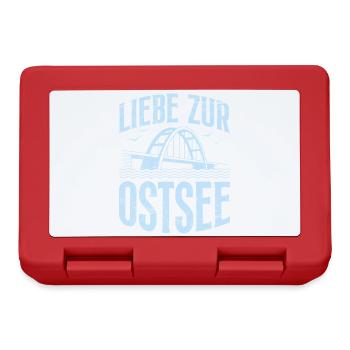 Fehmarn Souvenier LIEBE ZUR OSTSEE Lustiges - Brotdose - Rot - Vorne