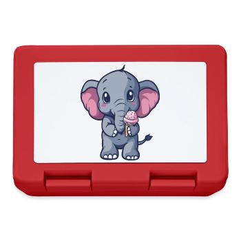 Kleiner Elefant Eiscreme Freund - Brotdose - Rot - Vorne