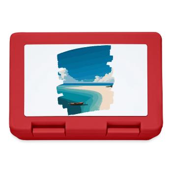 Beach Sea Palm Trees - Lunchbox - red - Front