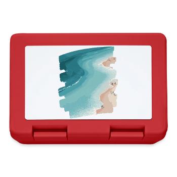 Strand Meer Palmen Retro - Brotdose - Rot - Vorne