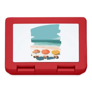 Beach Sea Palm Trees - Lunchbox - red - Front