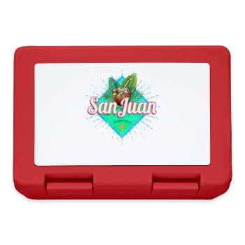 San Juan in Puerto Rico Vintage Karibik Souvenir - Brotdose - Rot - Vorne