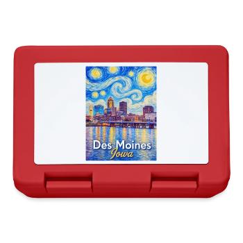 Des Moines Iowa Starry Night - Lunchbox - red - Front