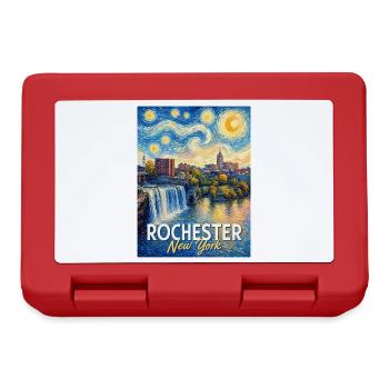 Rochester New York Skyline Art - Lunchbox - red - Front