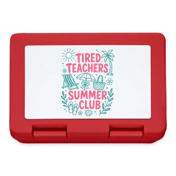 Tired Teachers Summer Club Teacher Shirt - Lunchbox - red - Front