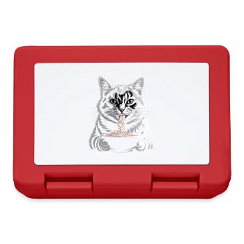 Le chat mange des ramen - Boîte à goûter - rouge - Devant