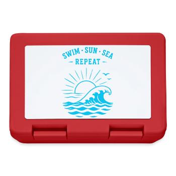 Swim Sun Sea Repeat Summer Waves Ocean - Lunchbox - red - Front