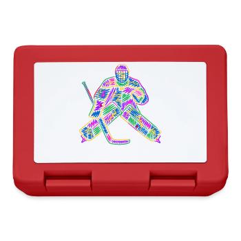 Eishockey Torwart Kinder Bunter Eishockeyspieler - Brotdose - Rot - Vorne
