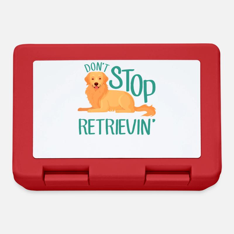 N’arrête pas de rapporter - Chien Golden Retriever - Boîte à goûter - rouge