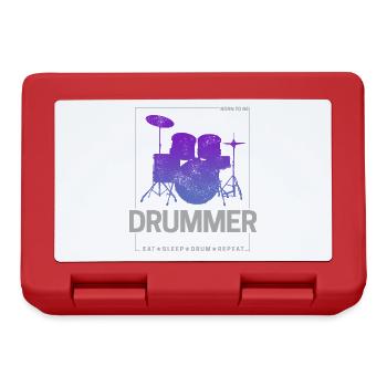 Born To Be Drummer for Drummers and Musicians - Lunchbox - red - Front