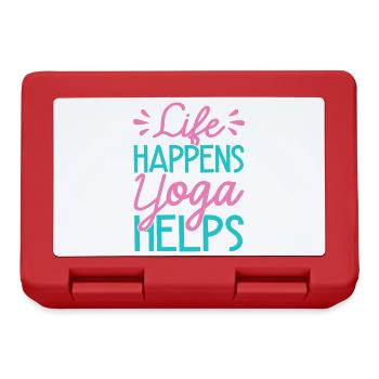 Yoga Life Happens Yoga Helps Funny Yoga - Brotdose - Rot - Vorne