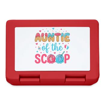 Auntie Of The Scoop Tante Babyparty Eis Design - Brotdose - Rot - Vorne